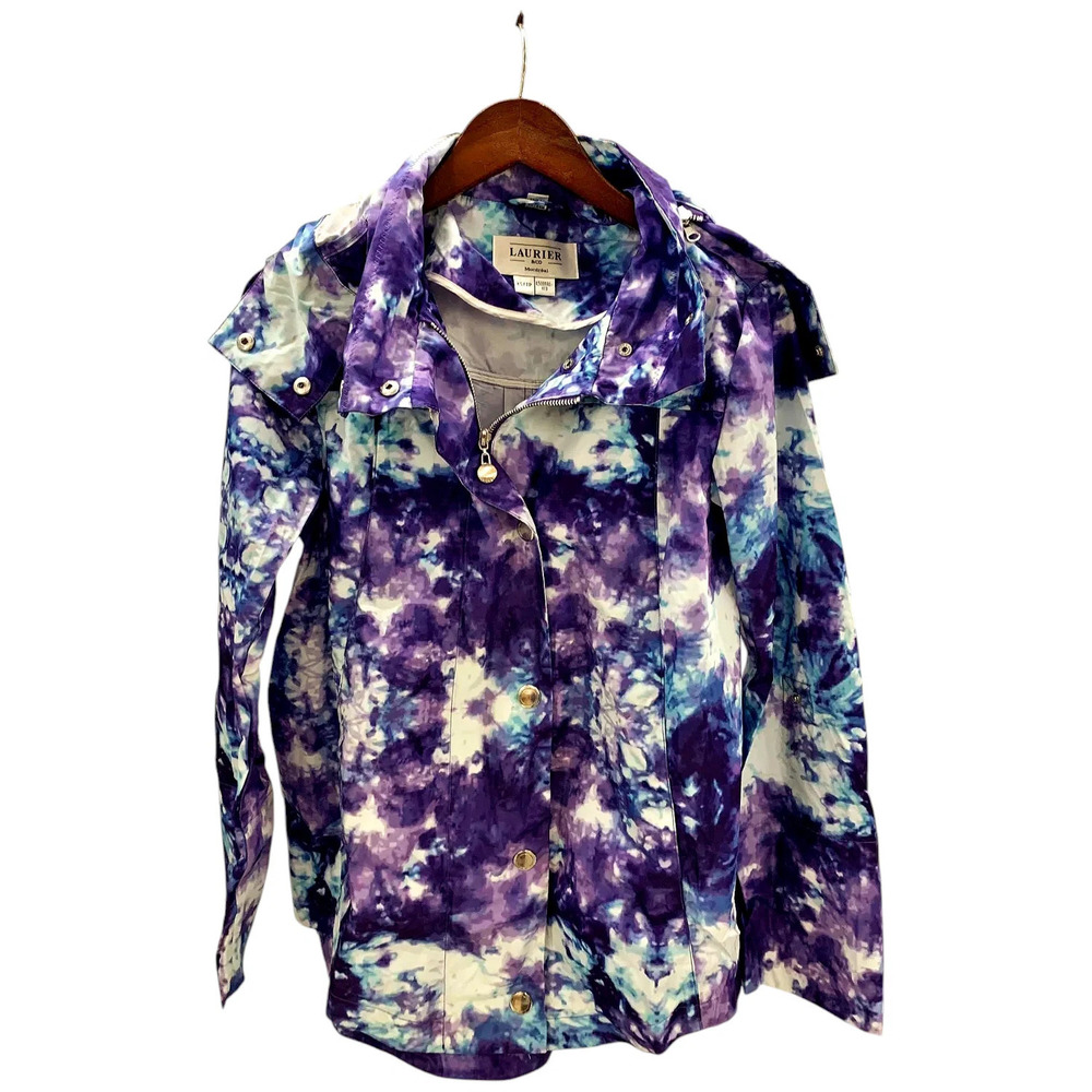 Laurier & Co. Women's Wind and Water Resistant Flare Coat Purple Multi - Regular